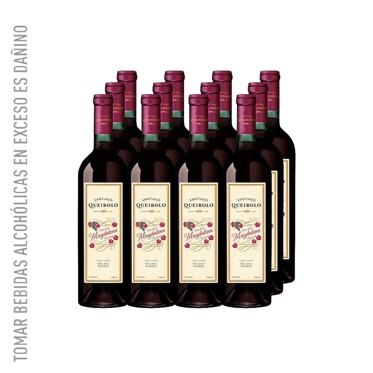 SANTIAGO - Vino Tinto SANTIAGO QUEIROLO Magdalena 750ml -12 UND
