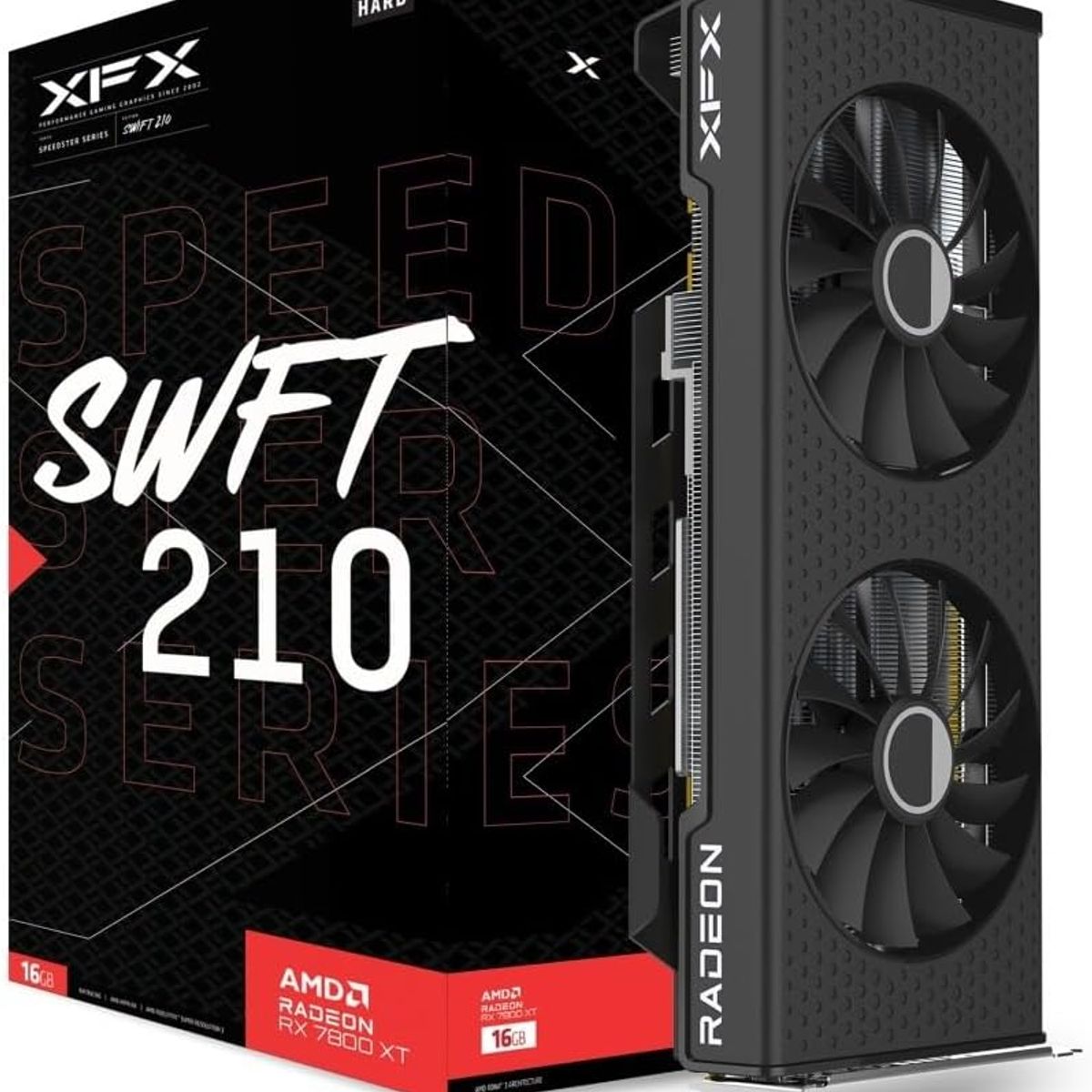 XFX - Tarjeta de video XFX SPEEDSTER SWFT 210 RADEON RX 7800 XT 16GB GDDR6