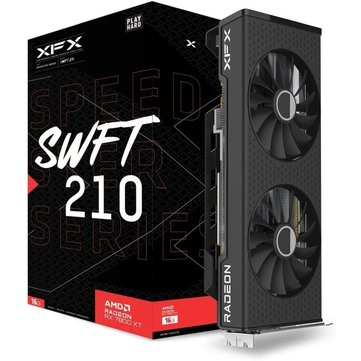 XFX - Tarjeta de video XFX SPEEDSTER SWFT 210 RADEON RX 7800 XT 16GB GDDR6