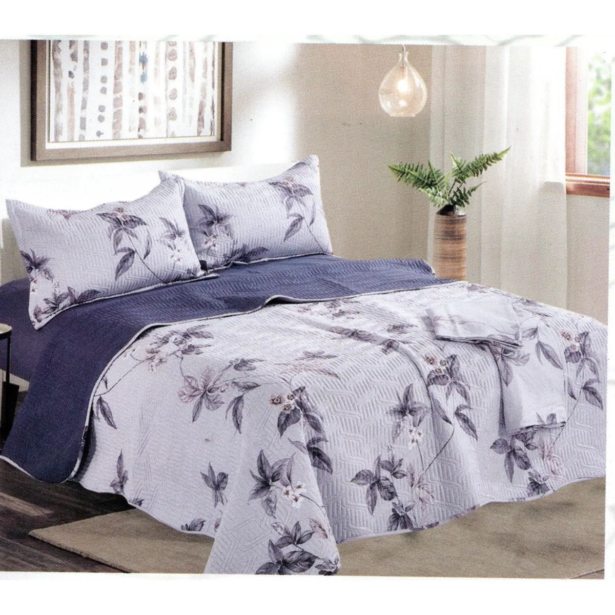 MINGDA - Set de Cubrecama 2 Pz + Sabanas + Fundas  100% Algodón