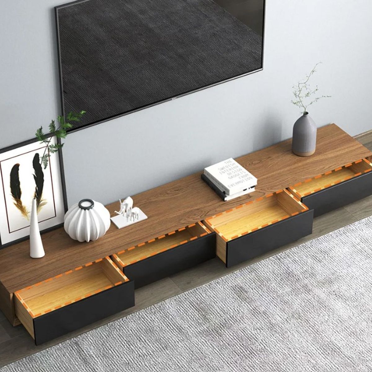 VENTITAS HOME - COMBO Mesa de TV 88° + Mesa de centro Osiris Gales