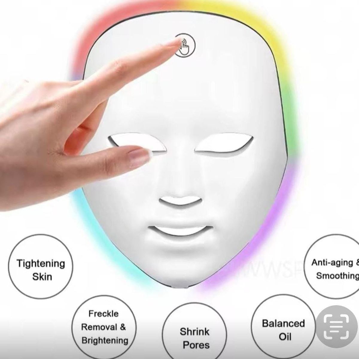 GENERICO - MASCARA FACIAL LED 7 COLORES TRATAMIENTO DE BELLEZA