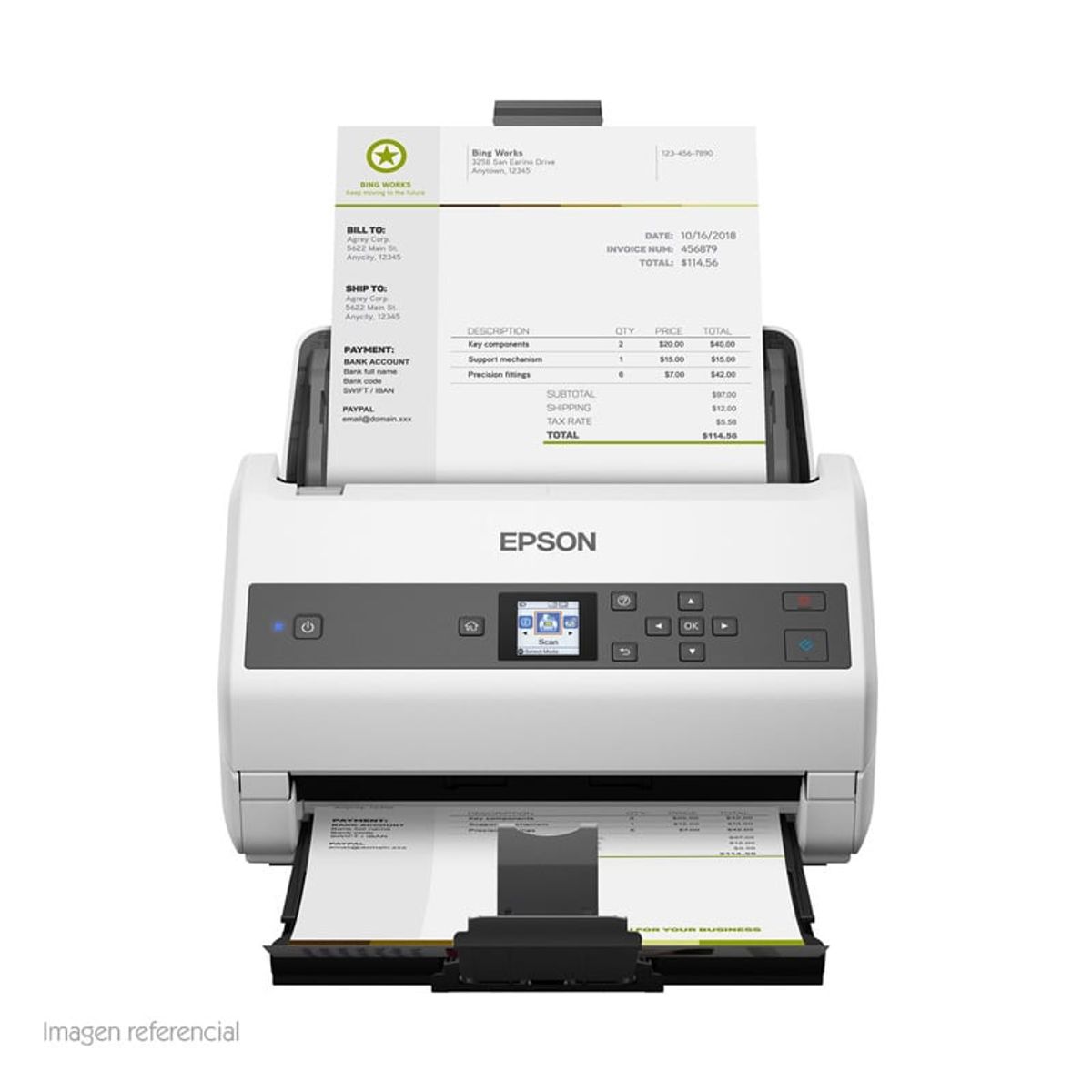 EPSON - Escáner de documento Epson WorkForce DS-870 600dpi 65 ppm a 130 ipm
