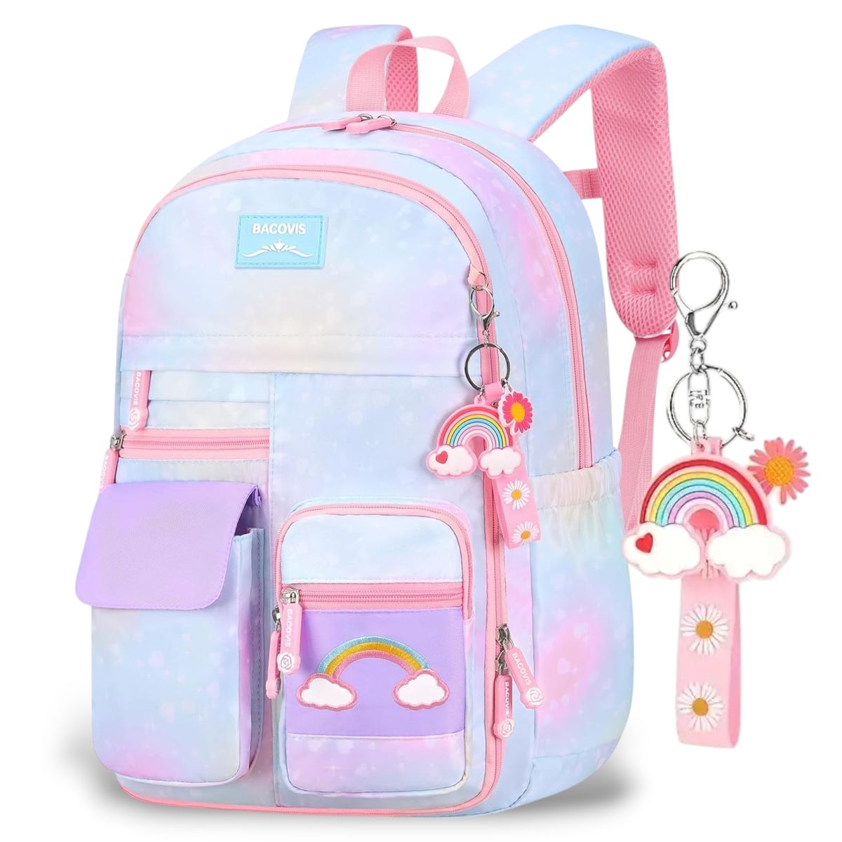 GENERICO - Mochila ArcoIris Escolar Niña Tamaño Oficio Impermeable Gran Capacidad