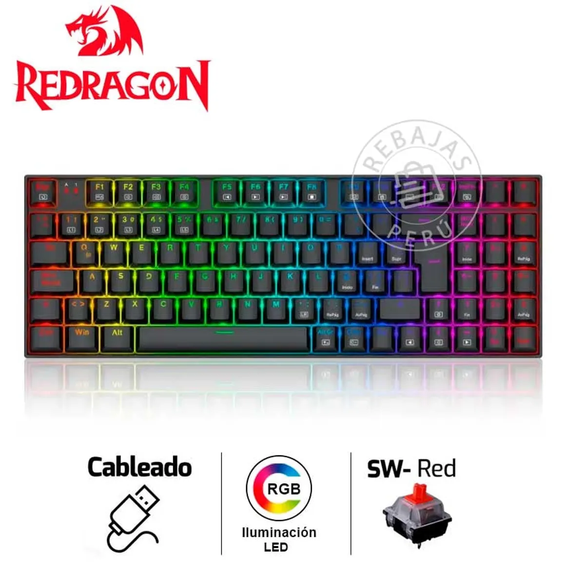 REDRAGON - Teclado Mecánico Redragon ZIGGS K669-RGB-SP Español Retroiluminado