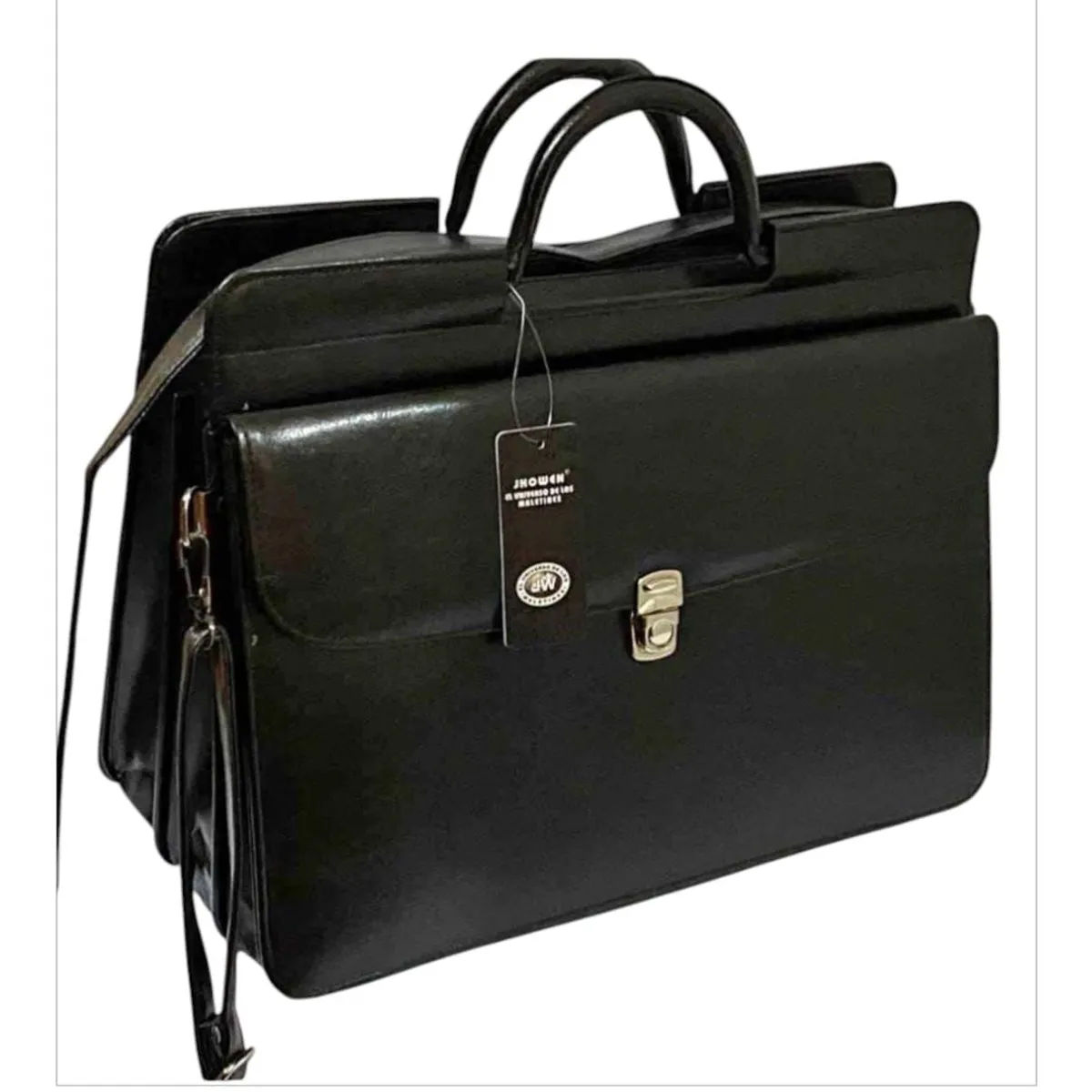 GENERICO - MALETIN EJECUTIVO PORTAFOLIO NEGRO CON CORREA PARA COLGAR