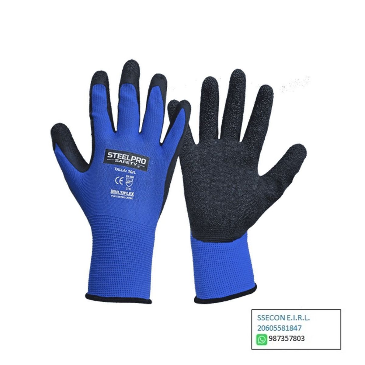 STEELPRO - GUANTE MULTIFLEX LATEX AZUL - PACK x 12