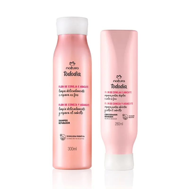 NATURA - KIT Tododia flor de cereza y palta Shampoo y Acondicionador Reparador