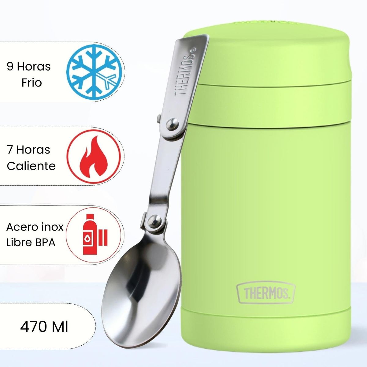 THERMOS - Termo de Comida para Niños FOOD 470 Ml Verde Neon