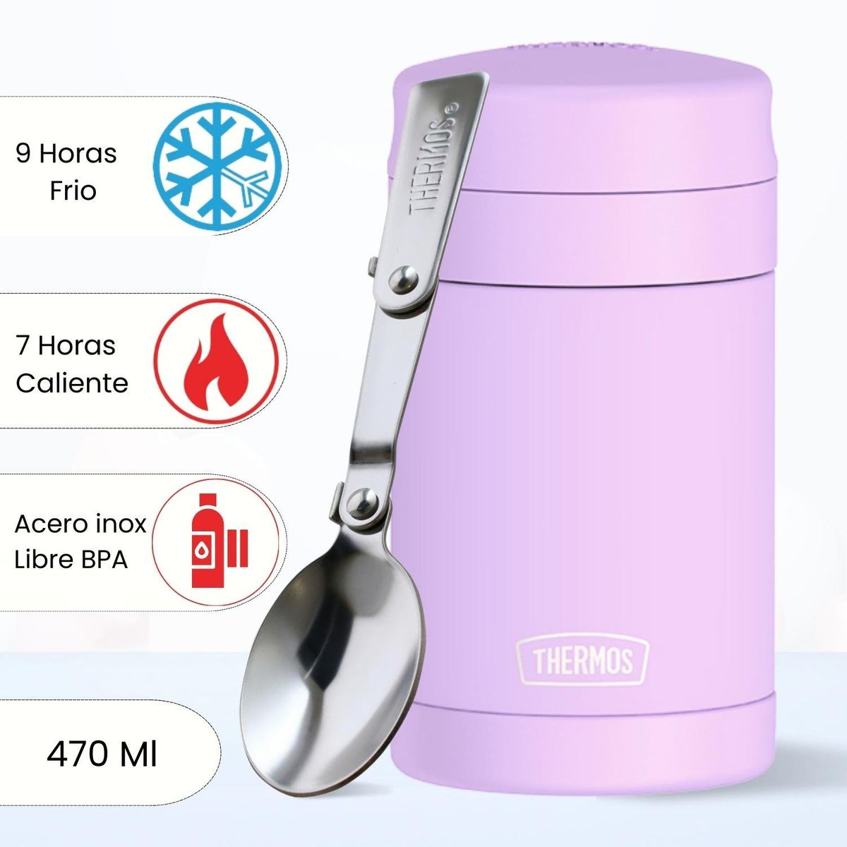 THERMOS - Termo de Comida para Niños FOOD 470 Ml Lila Neon