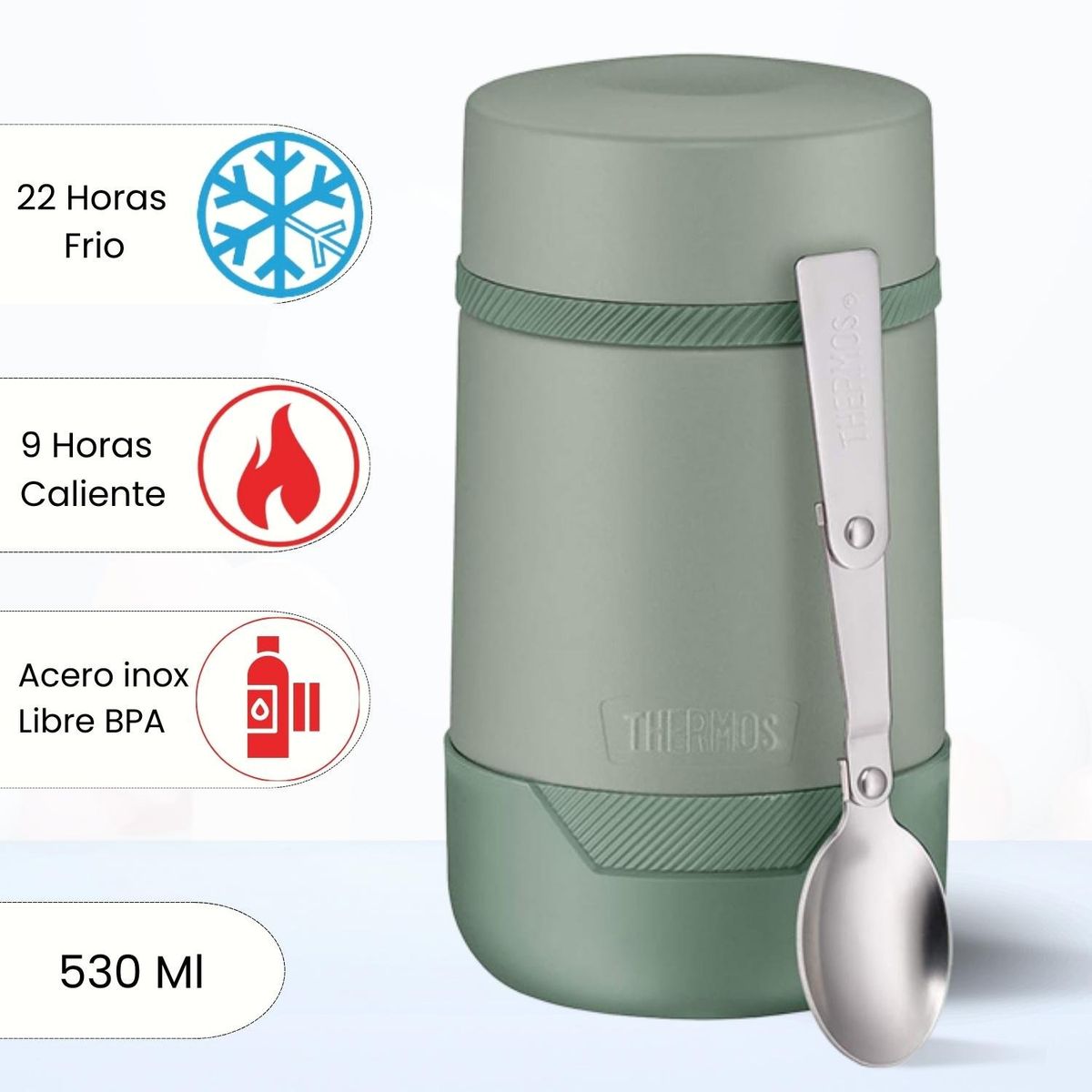 THERMOS - Termo de Comida Alta 530 Ml Verde