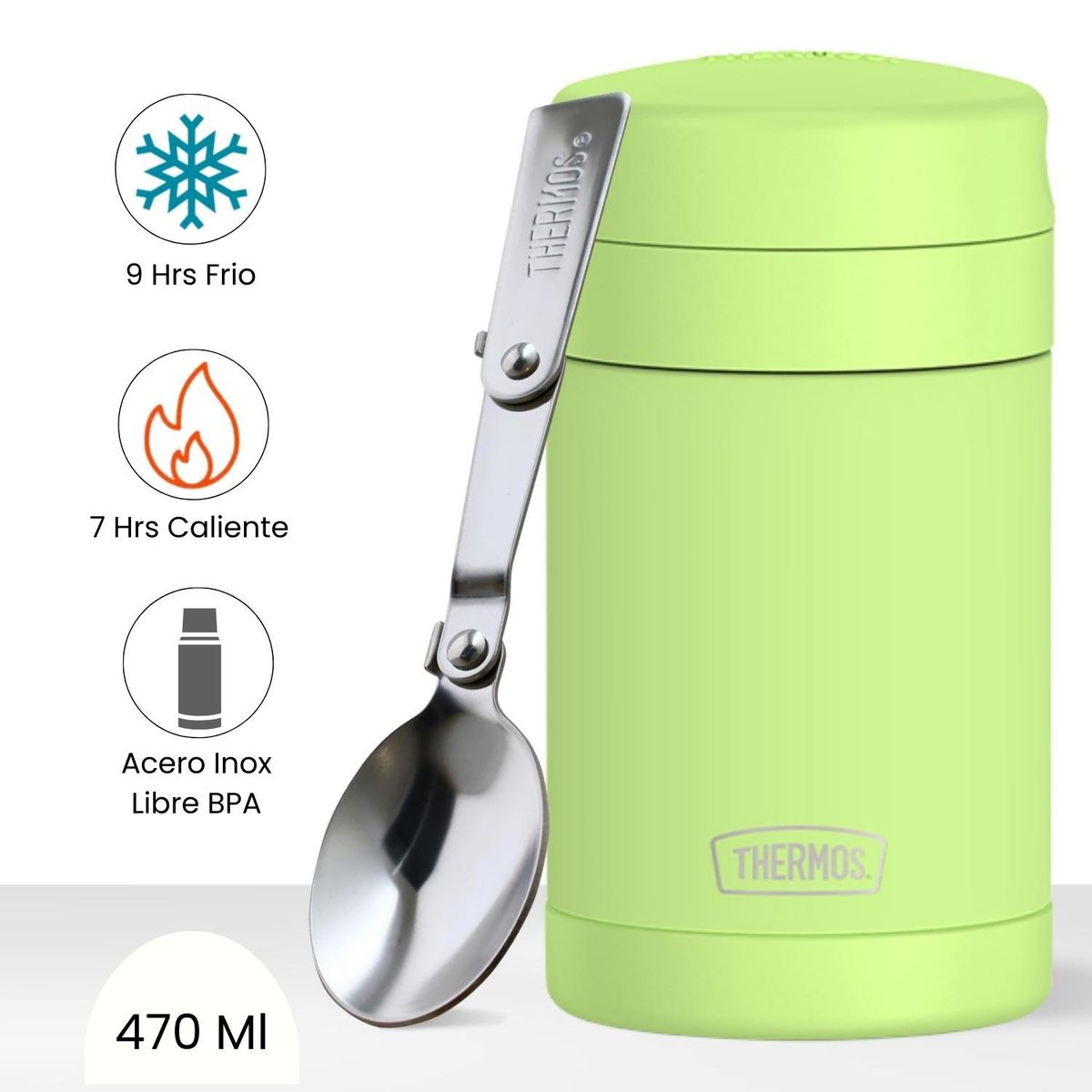 THERMOS - Termo de Comida para Niños FOOD 470 Ml Verde Neon