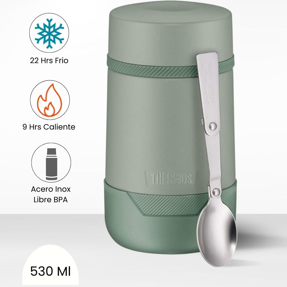 THERMOS - Termo de Comida Alta 530 Ml Verde