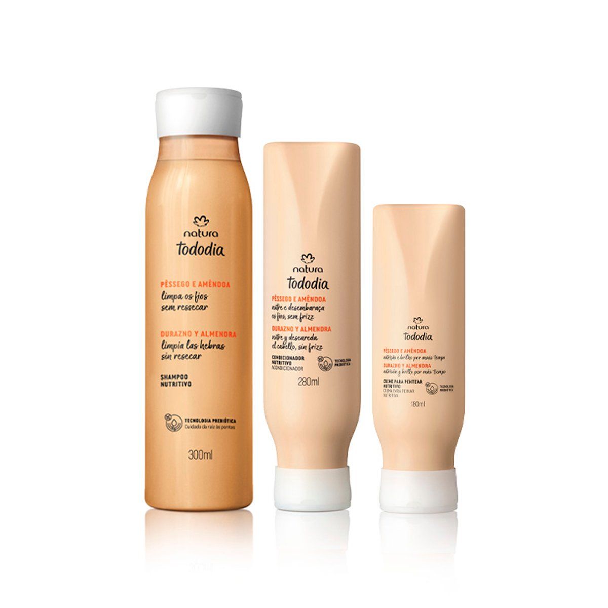 NATURA - KIT Tododia Durazno y Almendra Nutrición Shampoo + Acondicionador y CPP