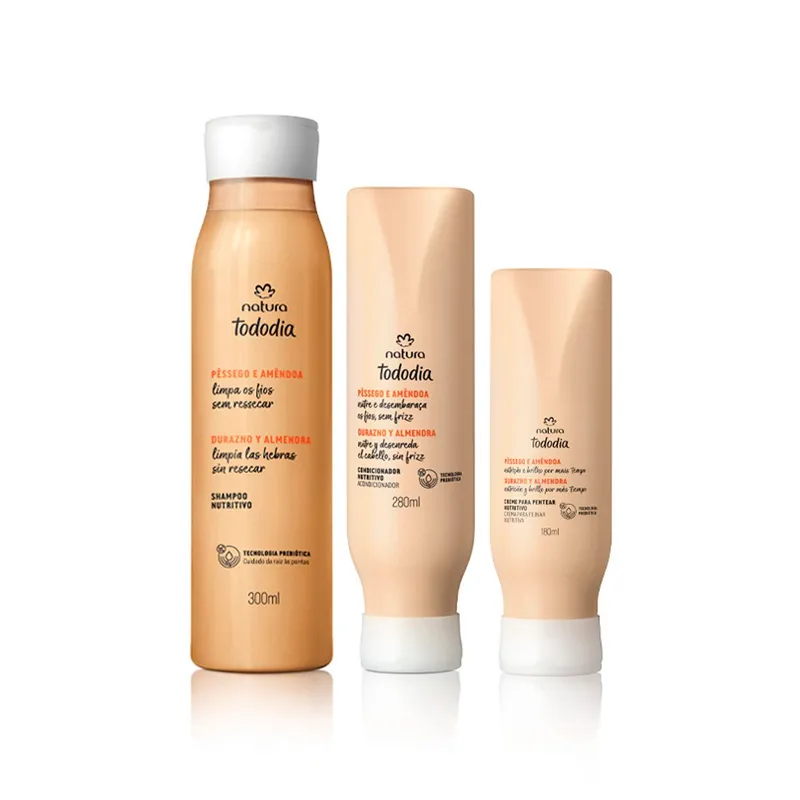NATURA - KIT Tododia Durazno y Almendra Nutrición Shampoo + Acondicionador y CPP