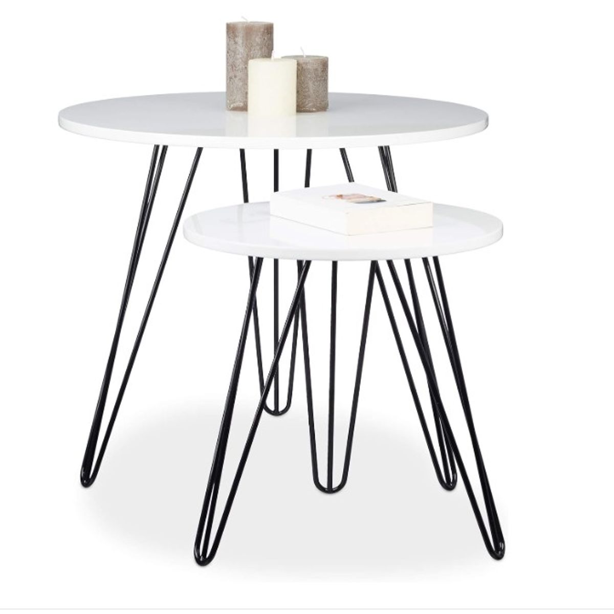 VENTITAS HOME - Set 2 Mesas Auxiliares Codd Ventitas home Blanco