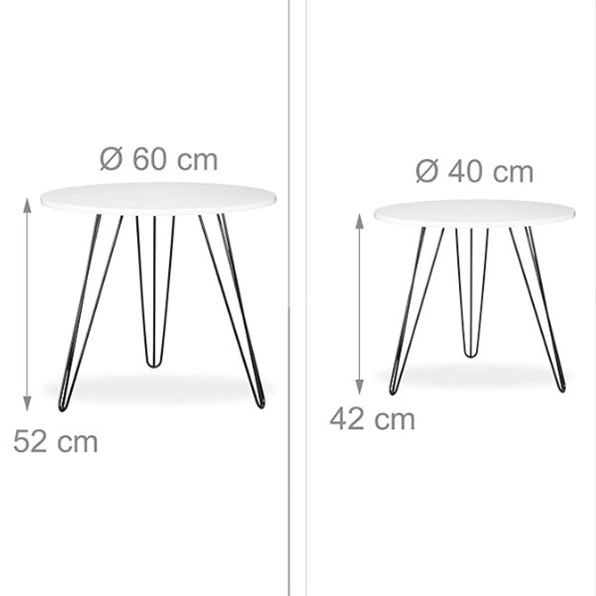 VENTITAS HOME - Set 2 Mesas Auxiliares Codd Ventitas home Blanco