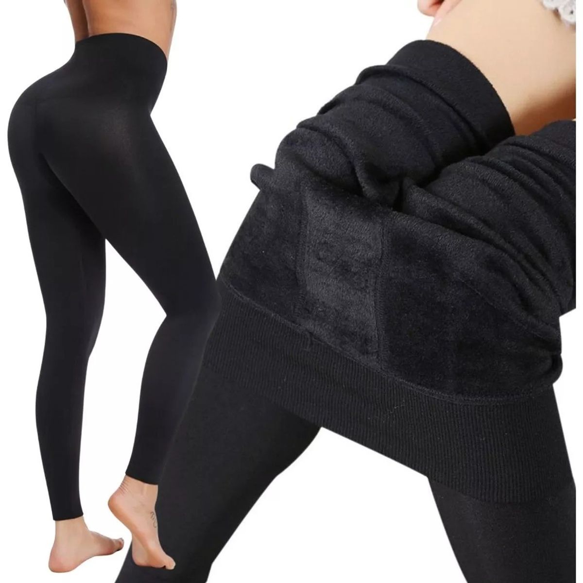 GENERICO - Pantalón leggins Calentador Peluche térmico para mujer