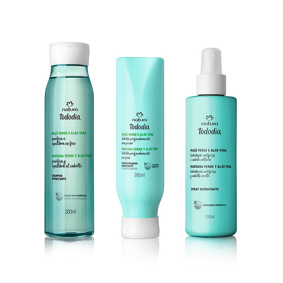 NATURA - KIT Tododia manzana verde y aloe vera Shampoo + ACC y Spray