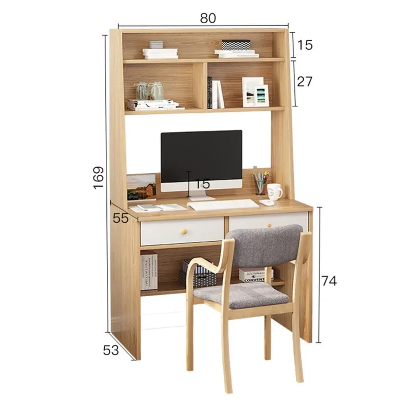 GENERICO - Escritorio Moderno con Estantes Coto Marrón Claro R&R MUEBLES