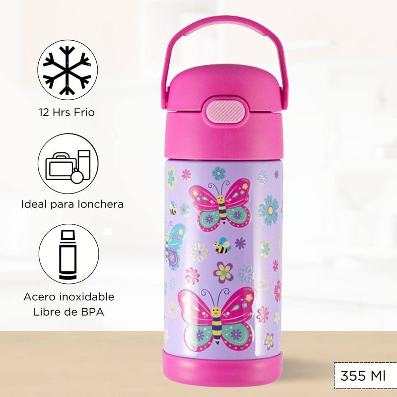 THERMOS - Tomatodo Termico para Niños Funtainer Mariposa 355 Ml