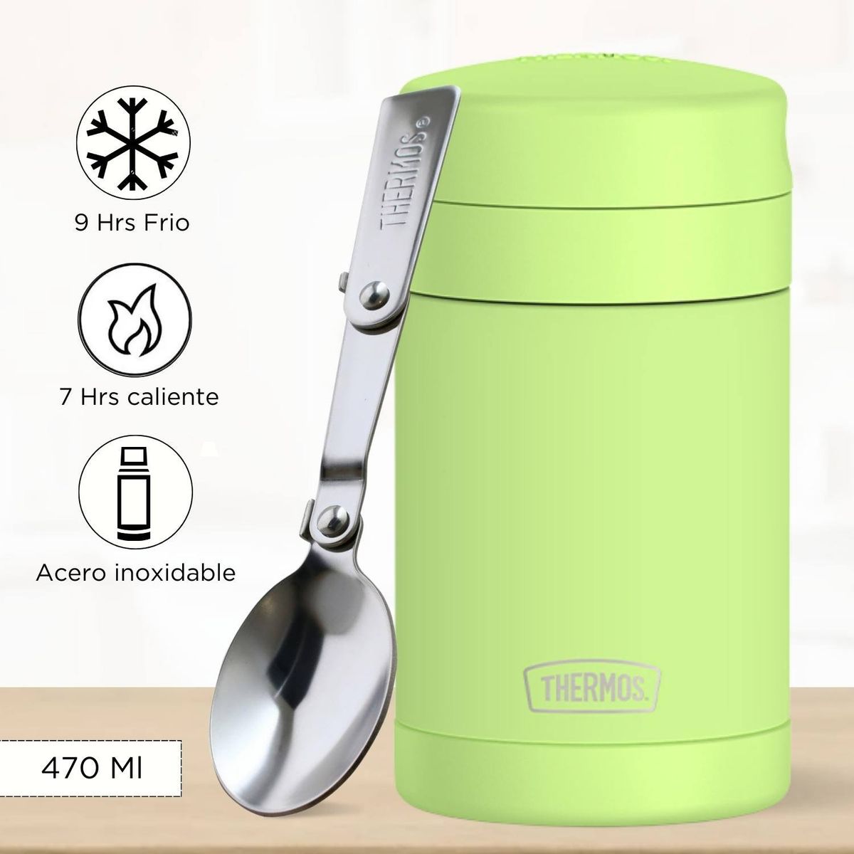 THERMOS - Termo de Comida para Niños FOOD 470 Ml Verde Neon