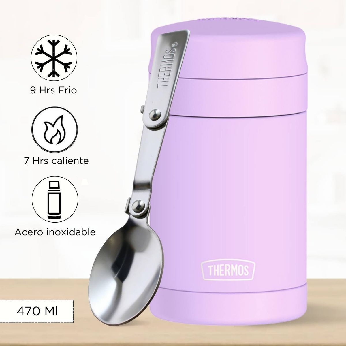 THERMOS - Termo de Comida para Niños FOOD 470 Ml Lila Neon