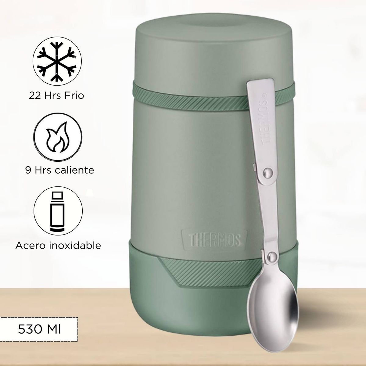 THERMOS - Termo de Comida Alta 530 Ml Verde