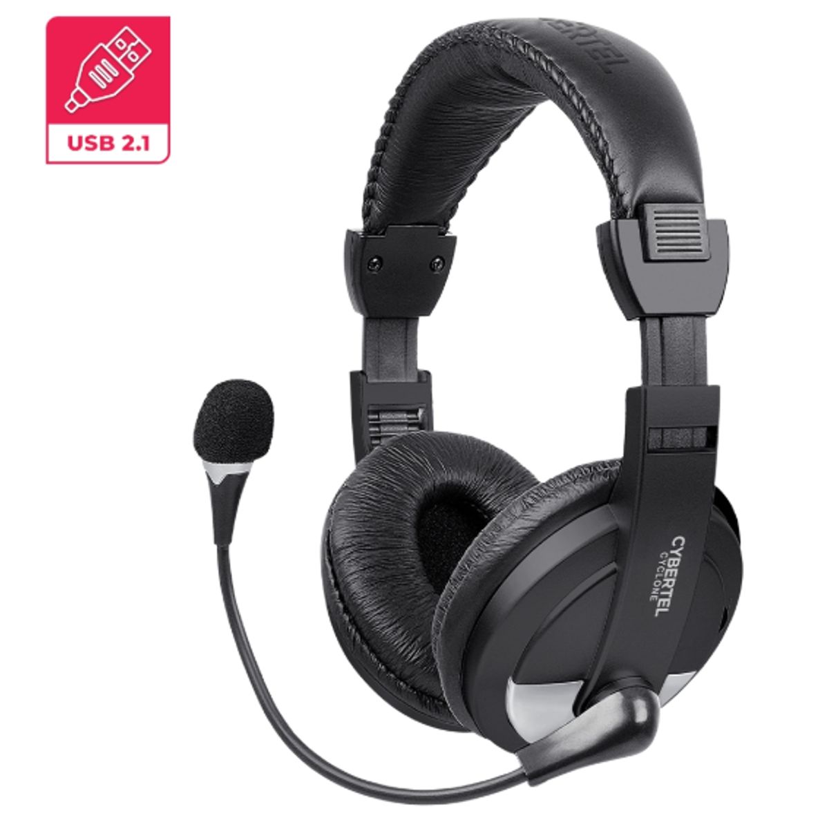 CYBERTEL - Audifonos Con Microfono CYCLONE BLK SILVER CYB H370S-U CYBERTEL