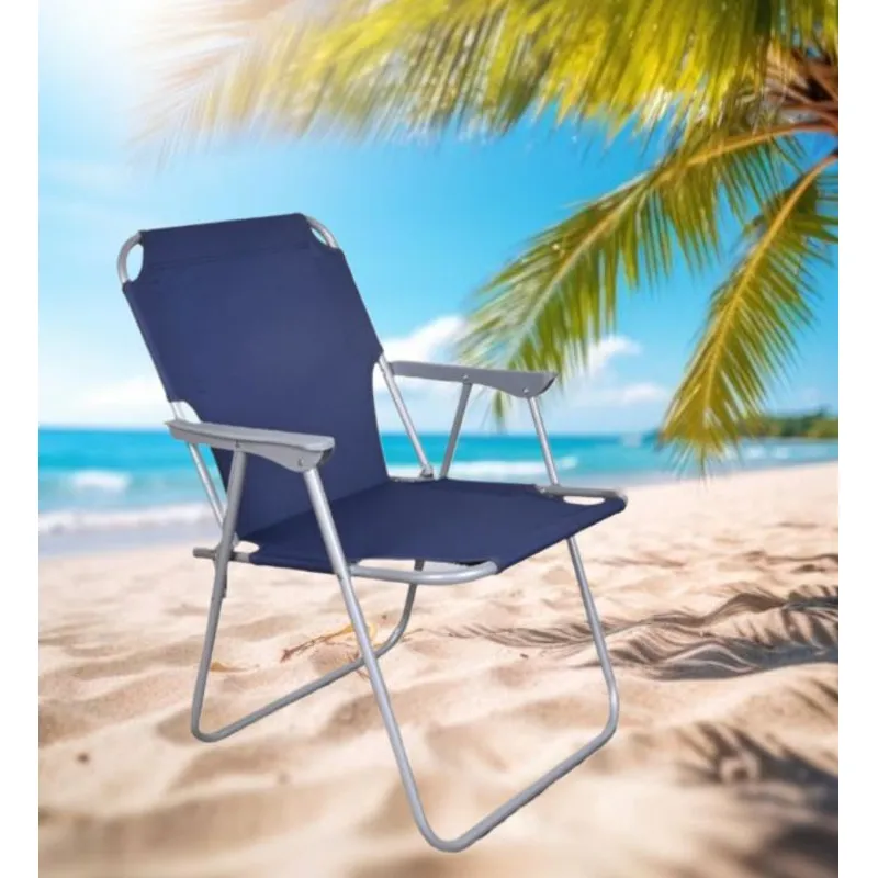 GENERICO - SILLA PLEGABLE PORTÁTIL DE TERRAZA PLAYA CAMPING LIGERA AZUL