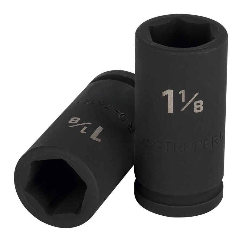 TRUPER - Dado 1 1/8" Impacto Tubular Hexagonal Encastre de 3/4" 12436 Truper