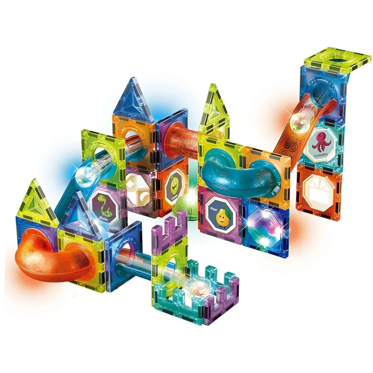 GENERICO - Bloques magnéticos con luces led de 75 pcs