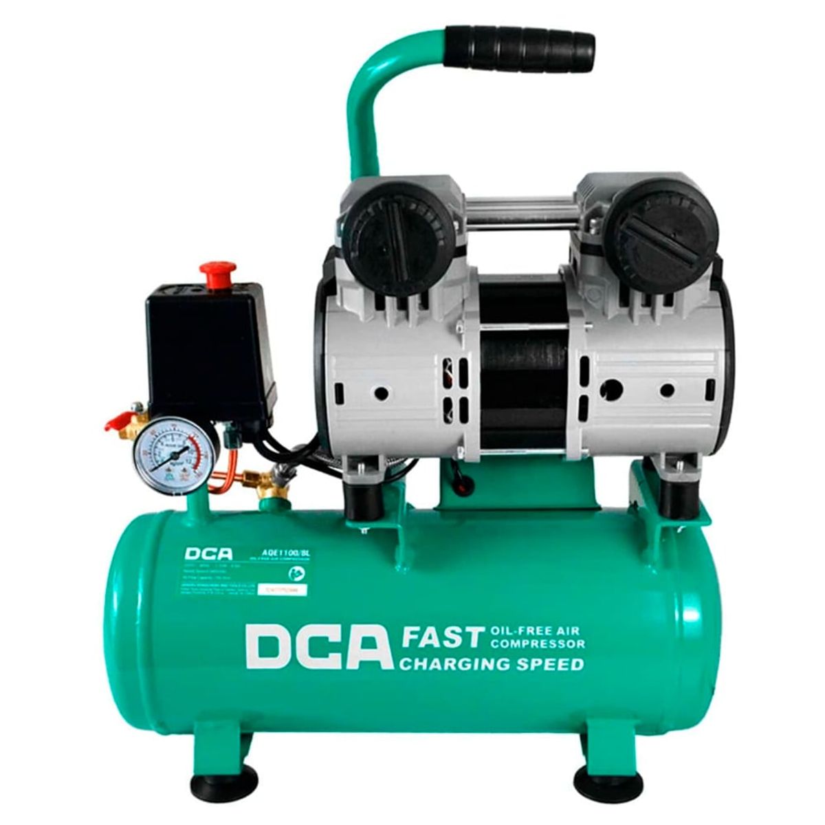 DCA - Compresora Silenciosa sin Aceite Industrial DCA AQE1100/8L 8 Litros 1100W