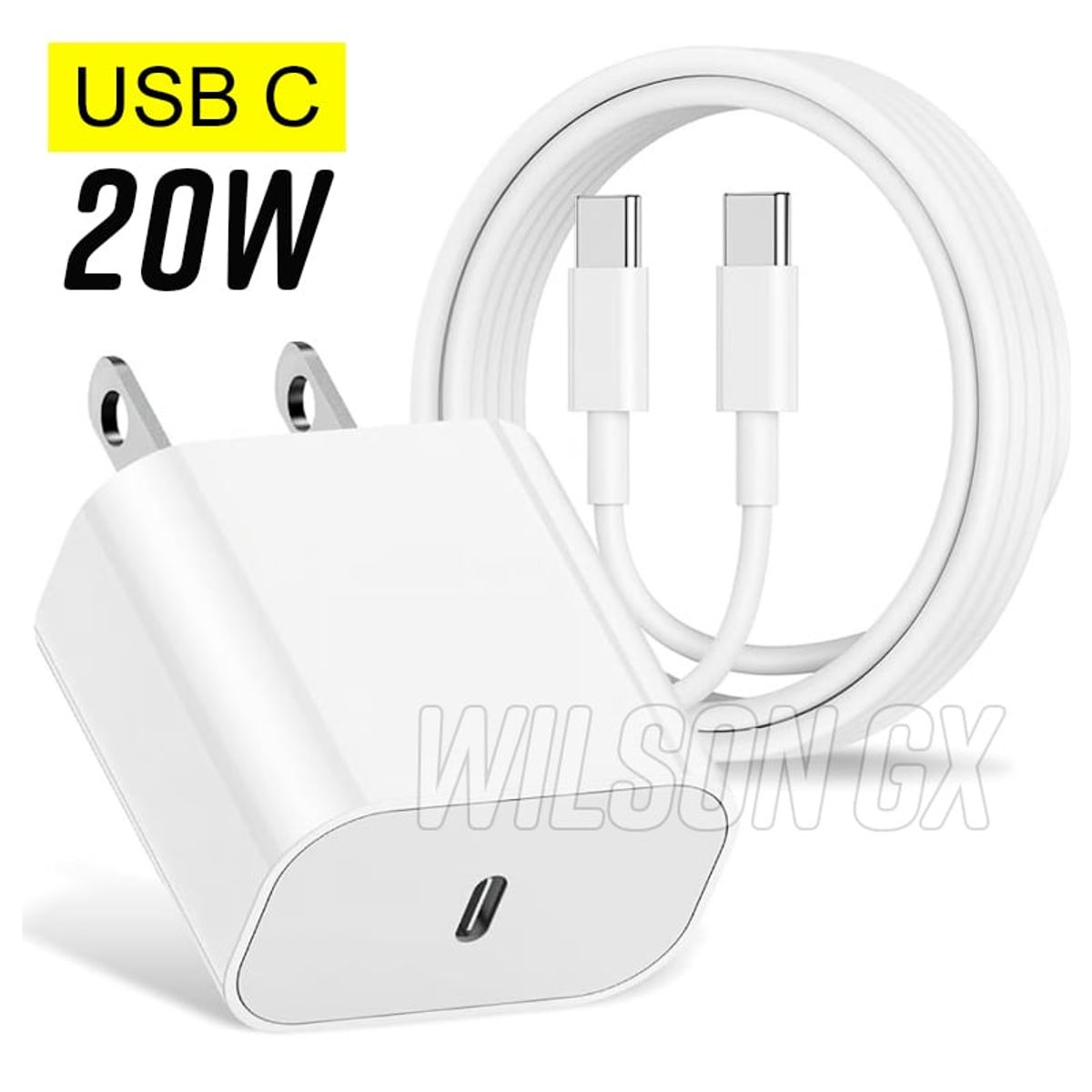 GENERICO - Cargador Genérico Compatible con iPhone 15 16 C a C Carga Rápida 20W