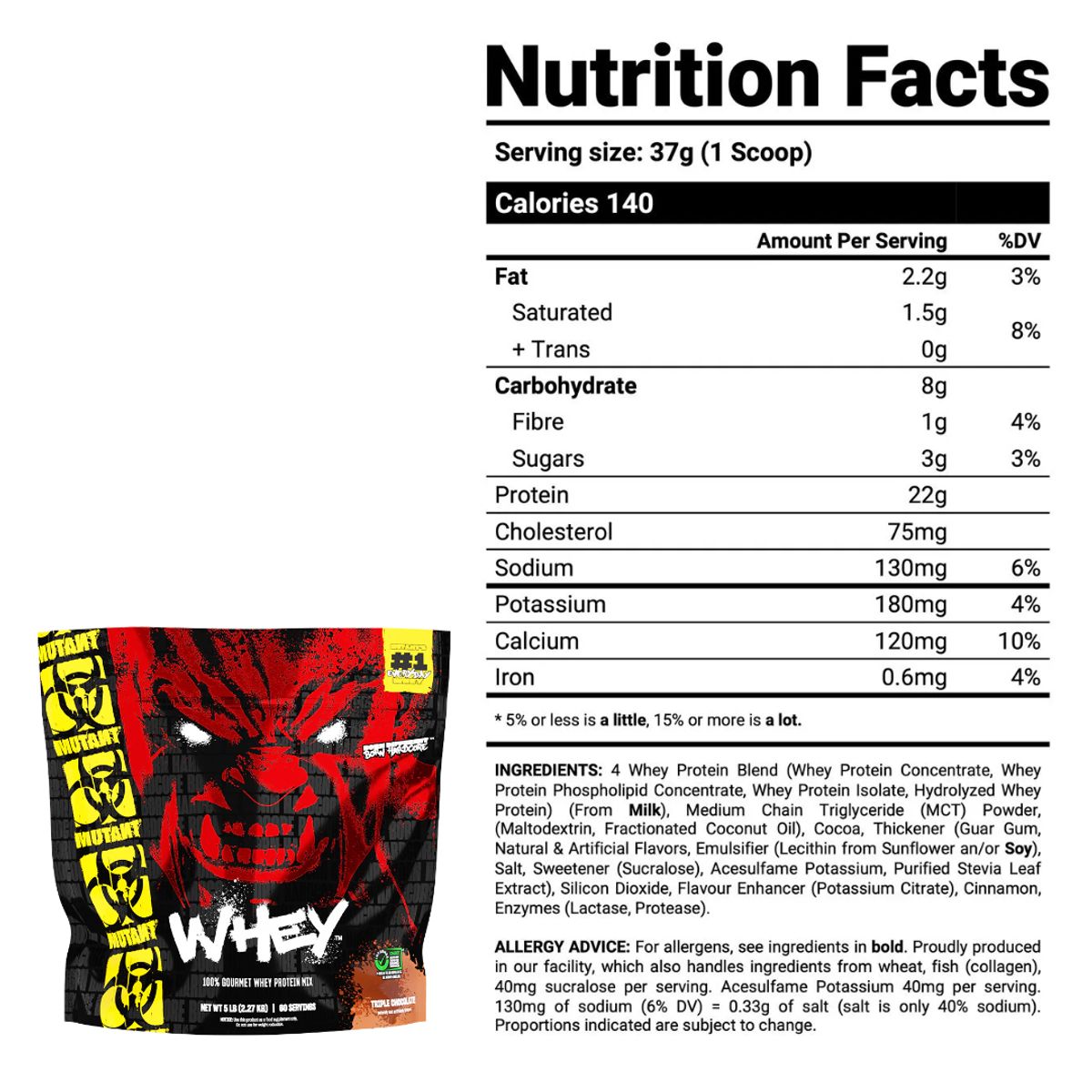 MUTANT - Mutant Whey 5 LB vainilla ice cream + creatina universe nutrition 250 g + shaker + straps