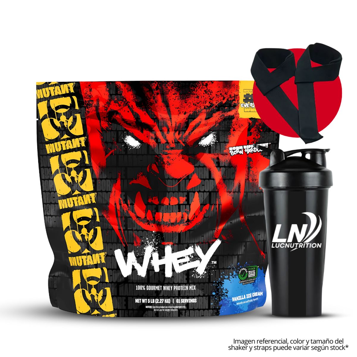 MUTANT - Mutant Whey 5 LB Vainilla Ice Cream + Shaker + Straps