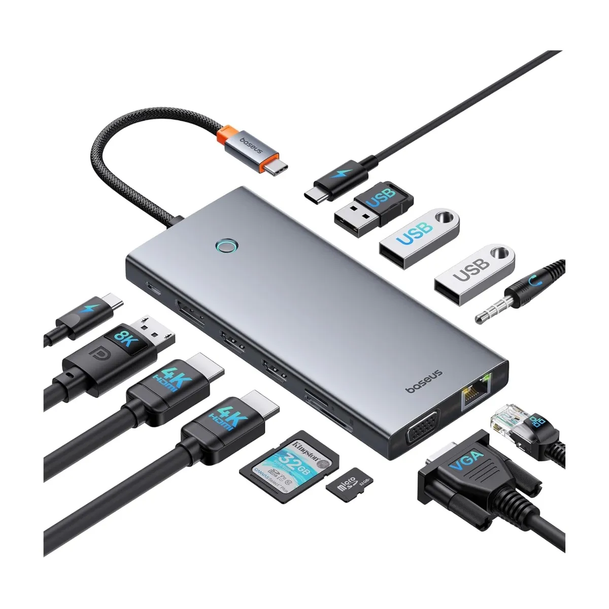 BASEUS - Hub Docking Station 13 en 1 para 3 Monitores Baseus