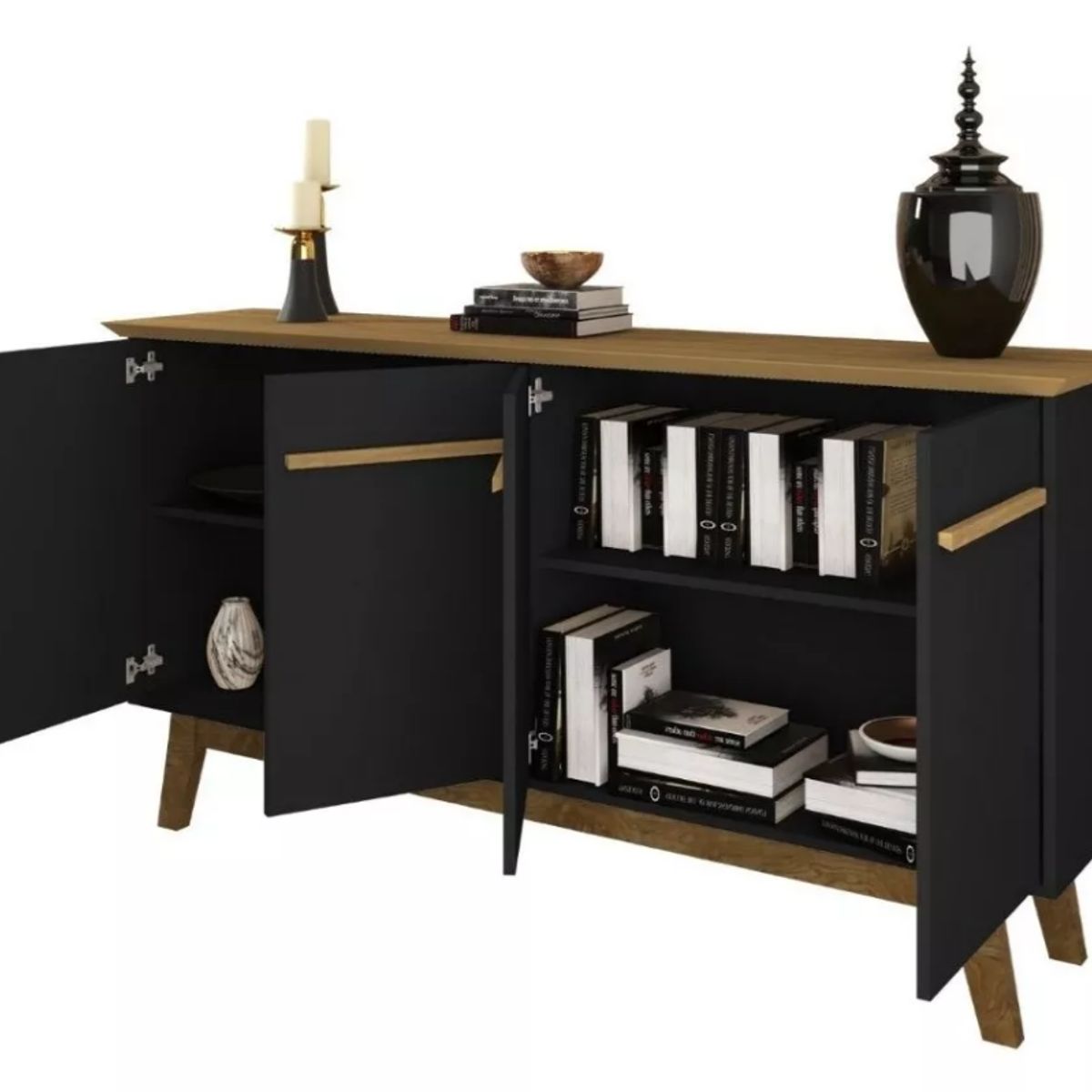 NACION MUEBLES - COMODA NACION MUEBLES GTGC COLOR NEGRO