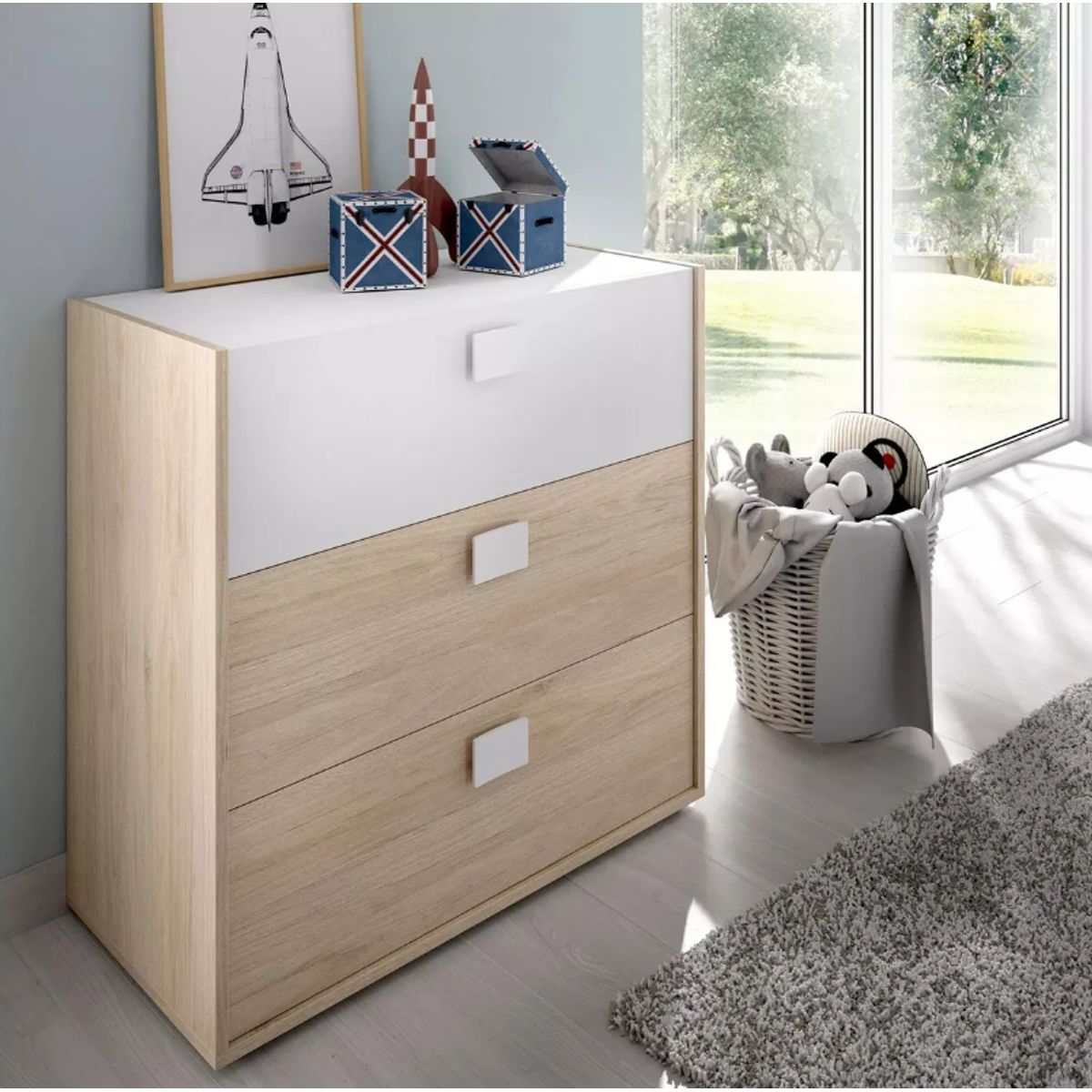 NACION MUEBLES - COMODA NACION MUEBLES PNVE COLOR MADERA