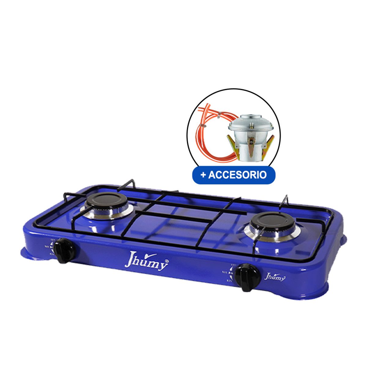 JHUMY - Cocina de mesa grande azul y kit regulador Jhumy