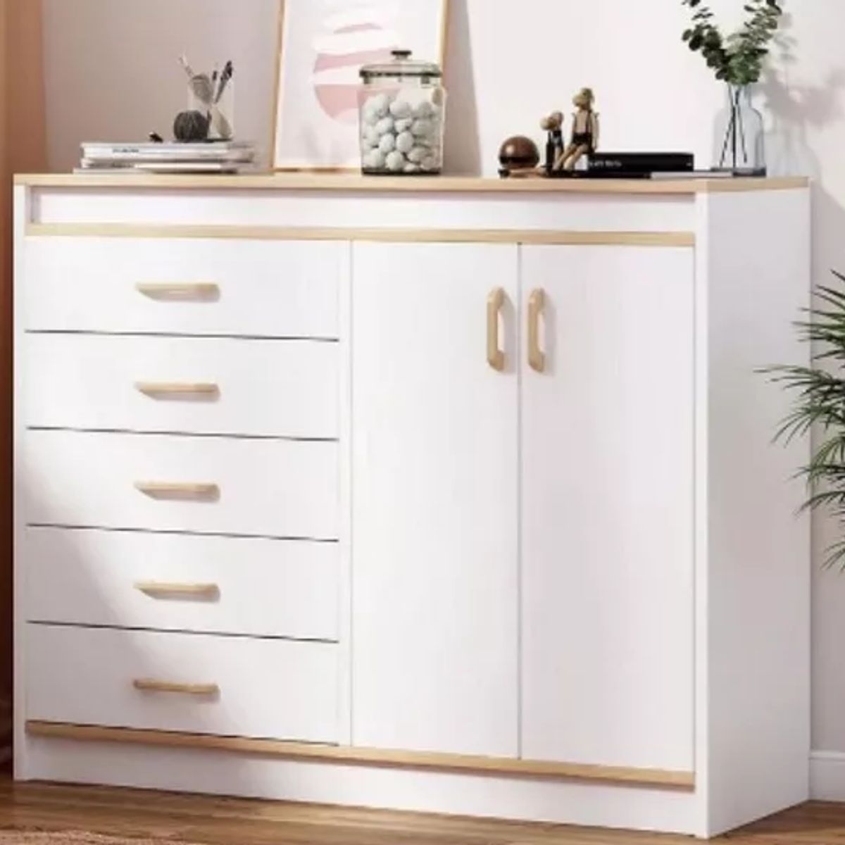 NACION MUEBLES - COMODA NACION MUEBLES LSDTS COLOR BLANCO