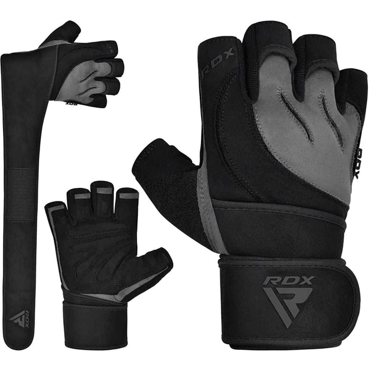 RDX - Guantes para Levantamiento de Pesas L4 Gris - M