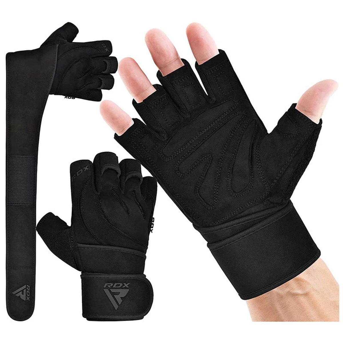 RDX - Guantes para Levantamiento de Pesas L4 Negro - S