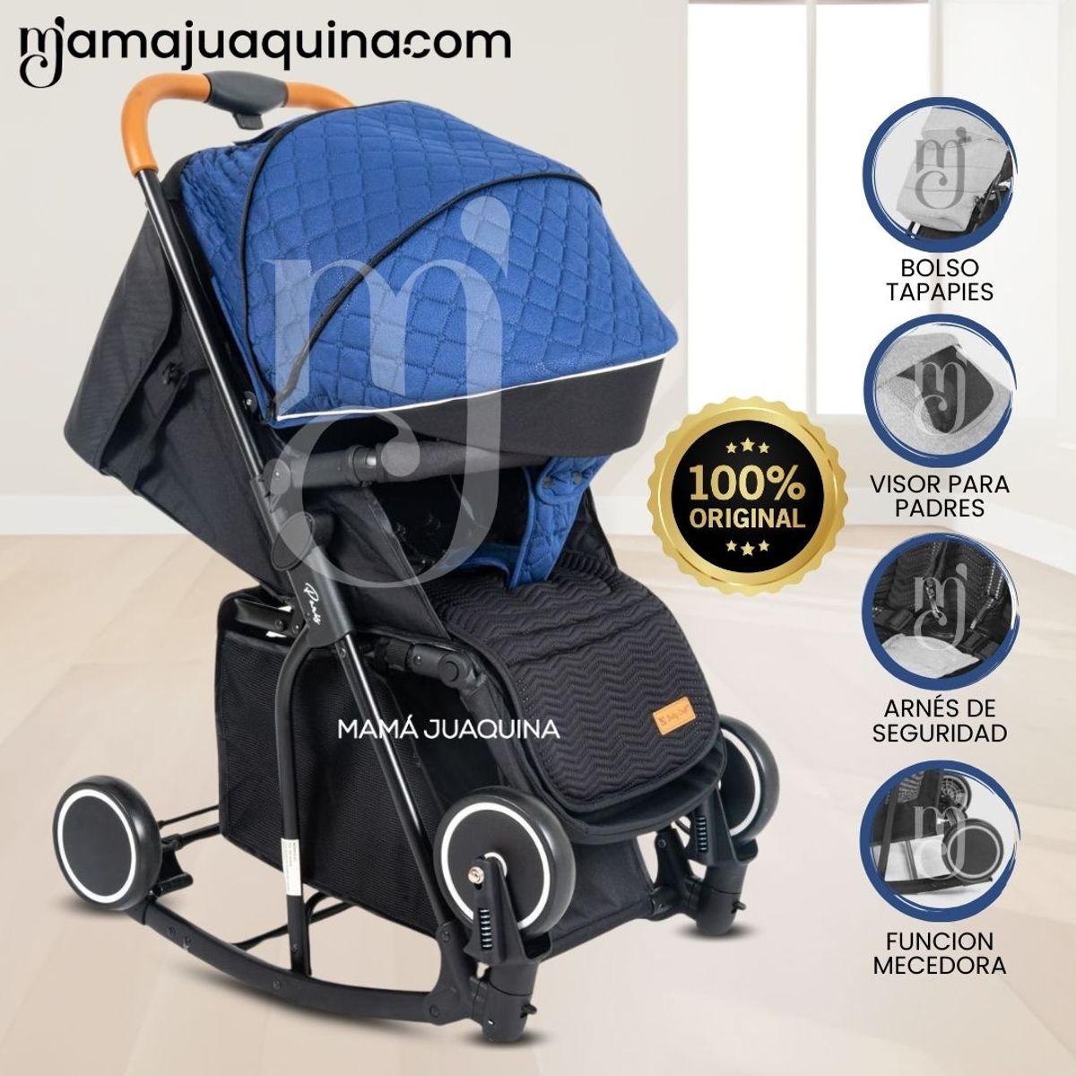 EBABY - Coche Mecedora de Lujo «SIDNEY II LITE» Blue