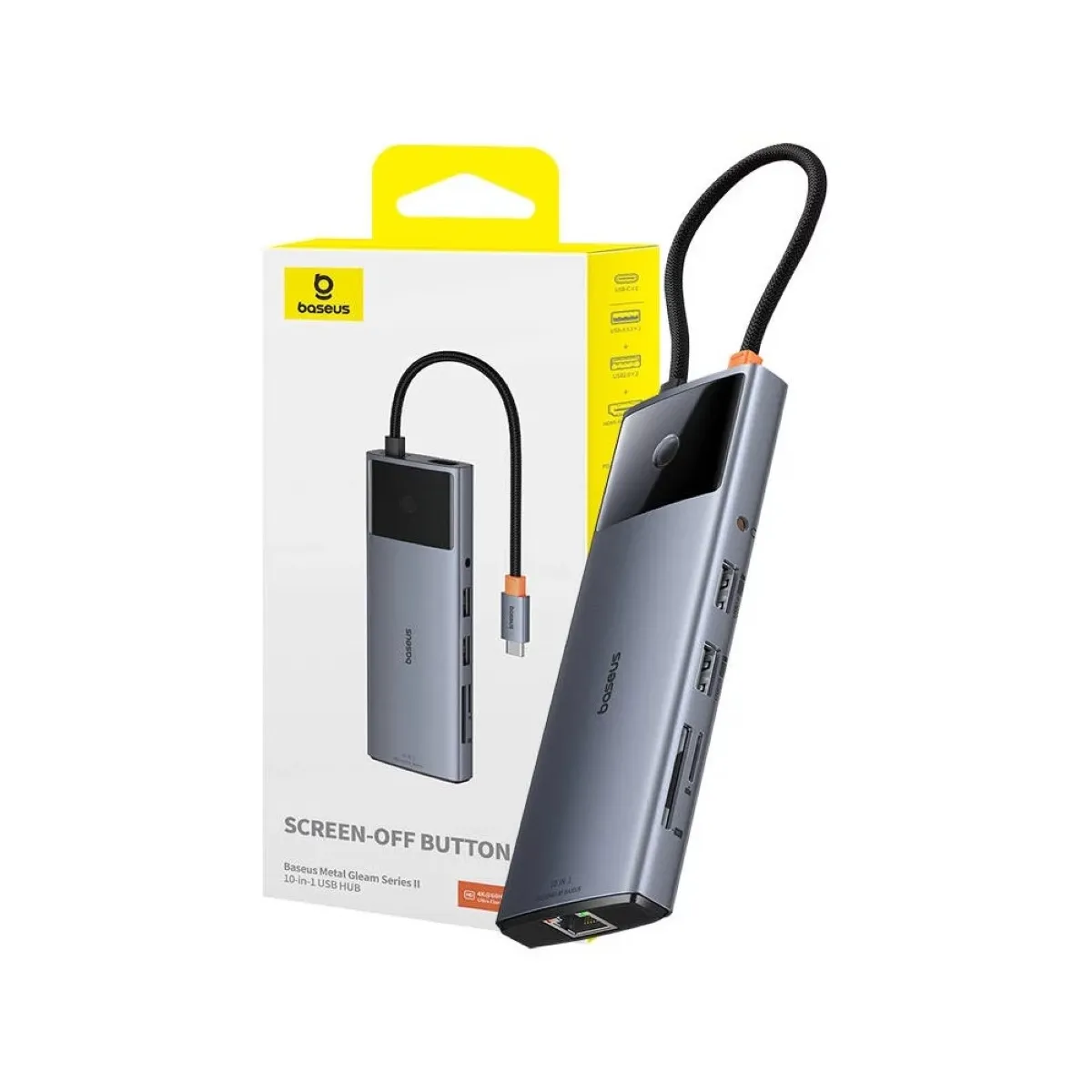 BASEUS - Hub tipo C 10 en 1 Metal Gleam Series ii USB3.2 10Gbs Baseus