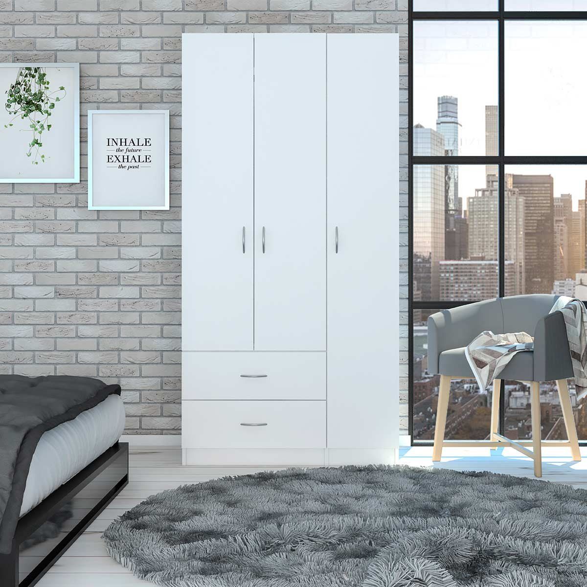 GENERICO - Closet Sierra  Blanco  - Envío Armado y Melamina 18mm