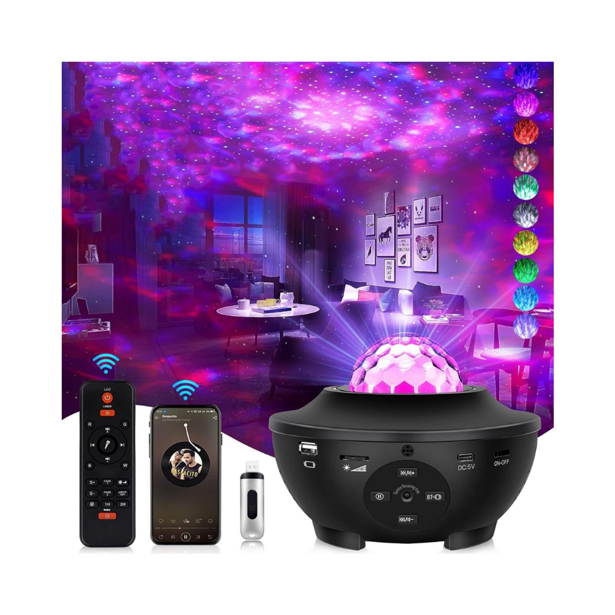 GENERICO - PROYECTOR DE GALAXIA PREMIUM CON PARLANTE