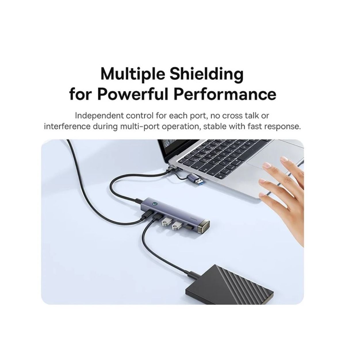 BASEUS - Hub tipo C 4 en 1 USB3.0 Dual Conector Baseus