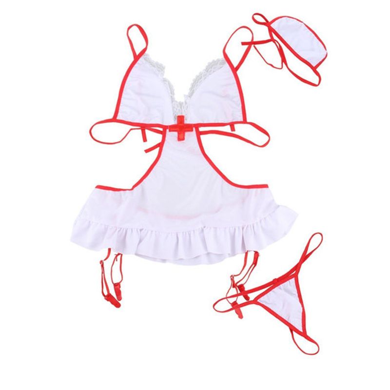 GENERICO - Conjunto de Lenceria - disfraz de enfermera - Talla L