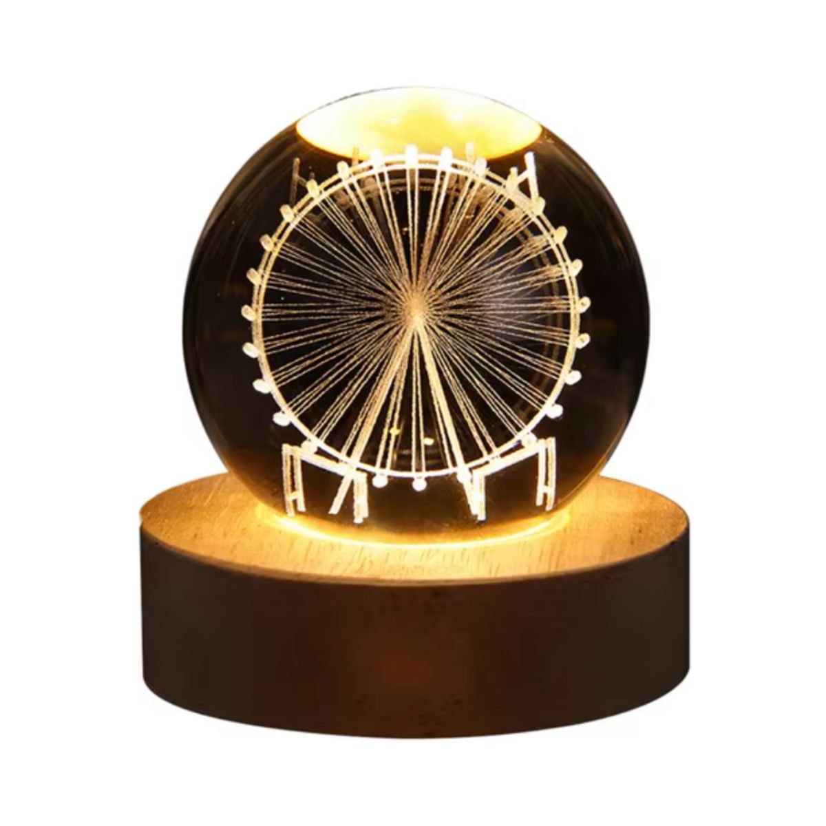 GENERICO - LAMPARA BOLA DE CRISTAL CON DISEÑO RUEDA